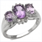 Preview: Diamant/Amethyst-Ring-925Silber Rhodiniert-2,19 Karat