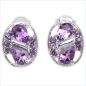 Preview: Ohrstecker Amethyst 16 Edelsteine-925 St.Silber Rhodiniert-2,02 Karat