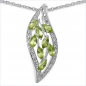 Preview: Collier/Kette Peridot-Blatt-Anhänger Silber-1,20 Karat