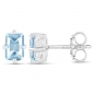 Preview: Ohrstecker Blue Topas 925 Sterling Silber Rhod.-2,00 Karat