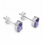 Preview: Elegante Silber Ohrringe/Ohrstecker Amethyst-5,60 Karat