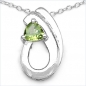 Preview: Collier/Kette Anhänger mit Peridot-925 Silber-Rhodiniert