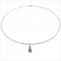 Preview: Collier/ Halskette mit 3 Diamanten/Amethyst-Anhänger