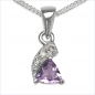 Preview: Collier/ Halskette mit 3 Diamanten/Amethyst-Anhänger