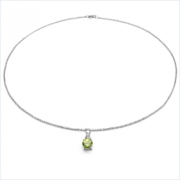 Collier/Halskette Peridot-Anhänger 925-Sterling-Silber-0,50 Karat