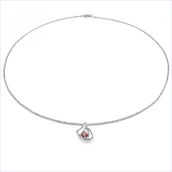 Collier/Kette Anhänger mit Granat-925Silber-Rhodiniert