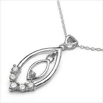 Collier/Halskette Silber m.elegantem Zirkonia/Anhänger