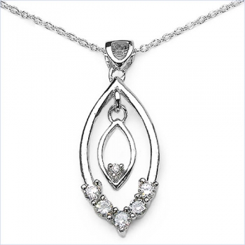 Collier/Halskette Silber m.elegantem Zirkonia/Anhänger