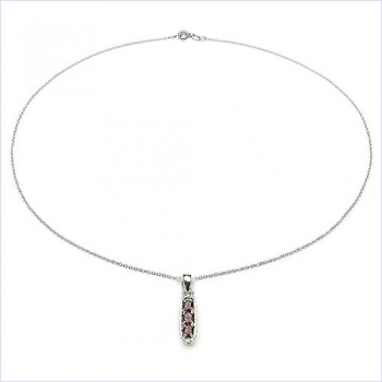 Collier/Kette Amethyst-Anhänger-925 Silber-Rhodiniert