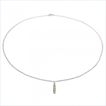 Collier/Kette Peridot-Anhänger-925 Silber-Rhodiniert 0,60 Karat