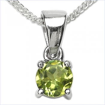 Collier/Halskette Peridot-Anhänger 925-Sterling-Silber-0,50 Karat