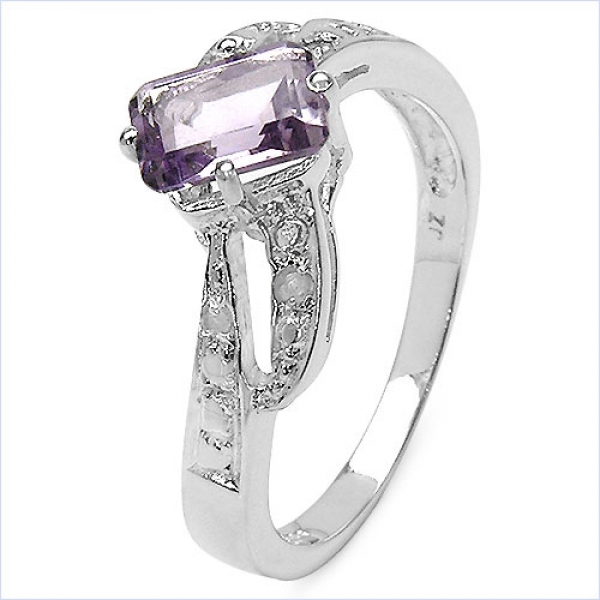 Schmuck Schmidt Edler Diamant Amethyst Ring Sterling Silber