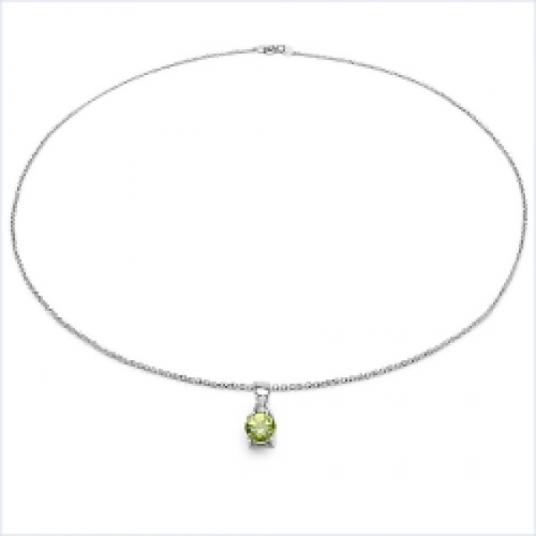 Collier/Halskette Peridot-Anhänger 925-Sterling-Silber-0,50 Karat