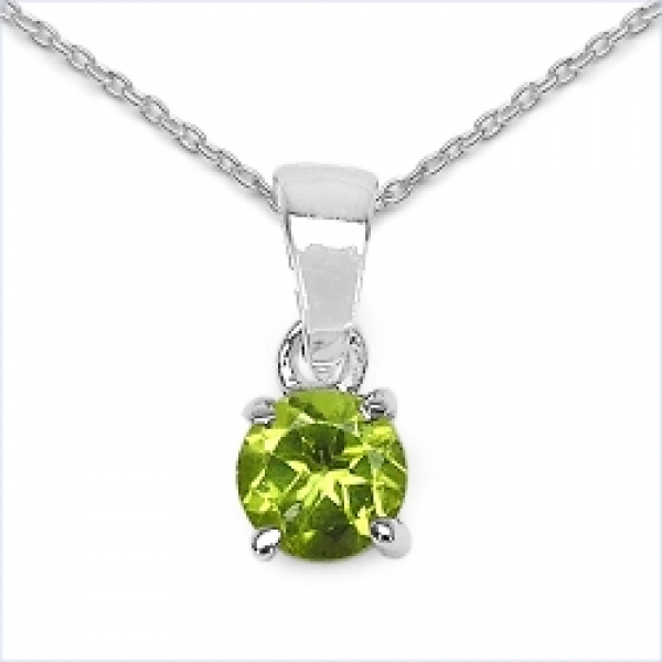 Collier/Halskette Peridot-Anhänger 925-Sterling-Silber-0,50 Karat