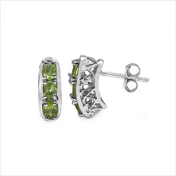 Collier/Kette Peridot-Anhänger-925 Silber-Rhodiniert 0,60 Karat