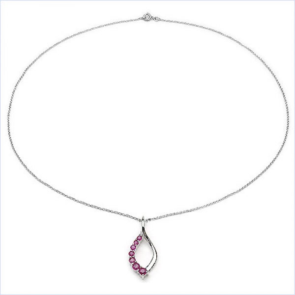 Collier/Halskette mit Anhänger-Türkis/Weißtopas-0,65 Karat-Silber Rhodiniert