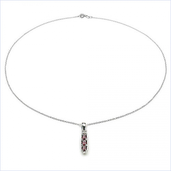 Collier/Kette Amethyst-Anhänger-925 Silber-Rhodiniert