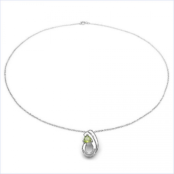 Collier/Kette Anhänger mit Peridot-925 Silber-Rhodiniert