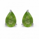 Ohrringe/Ohrstecker Peridot-925 Sterling Silber-Rhodiniert-0,80 Karat