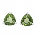 Ohrringe/Ohrstecker Trillion (Dreiecke)-Peridot-925Silber-Rhodiniert-2,00 Karat