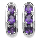 Ohrringe/Ohrstecker m.6 Amethysten-925Silber-Rhodiniert-1,20 Karat