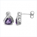 Ohrstecker Amethyst-925 St.Silber-Rhodiniert-1,40 Karat