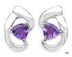 Ohrstecker 925 St.Silber-Rhodiniert-Amethyst 0,90 Karat