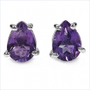 Ohrringe/Ohrstecker Amethyst-Tropfen-925 St.Silber-Rhodiniert-1,50 Karat