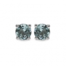 Ohrstecker Blue Topas 925 Sterling Silber- Rhodiniert