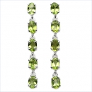 Ohrringe/Ohrstecker mit 10 Peridots-925 Silber-Rhodiniert-4,50 Karat